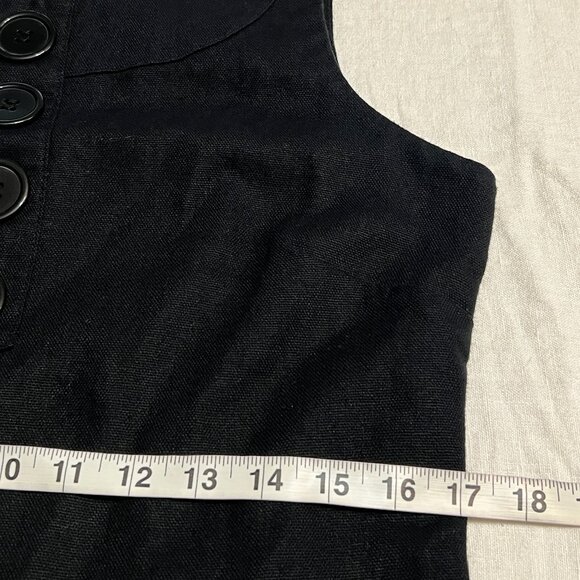 Richard Malcoim Women's Pencil Dress Black Linen Blend Pockets Size 8 - Picture 8 of 11